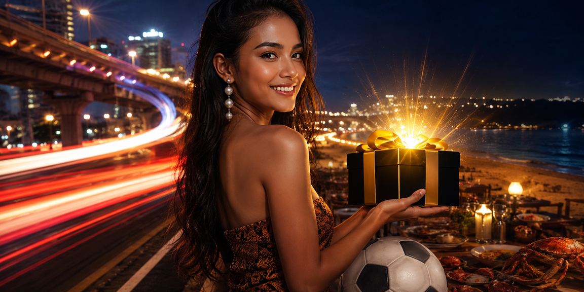 Penggemar sepak bola menikmati taruhan olahraga di tepi pantai yang santai